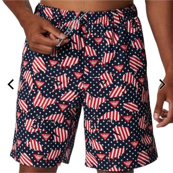 Columbia Other - Columbia PFG Swim Shorts Men’s XXL / 2XL USA America Red White Blue NEW